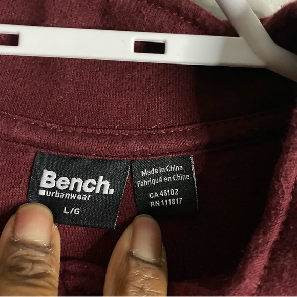 Bench Men's Burgundy 1/4 Zip Sweatshirt - Picture 5 of 9